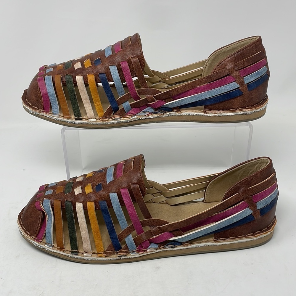 NWOT Angel Steps Huarache Slip-On Sandals 
SIZE 9 1/2(Runs Big-Ck Measurements) - Picture 2 of 12